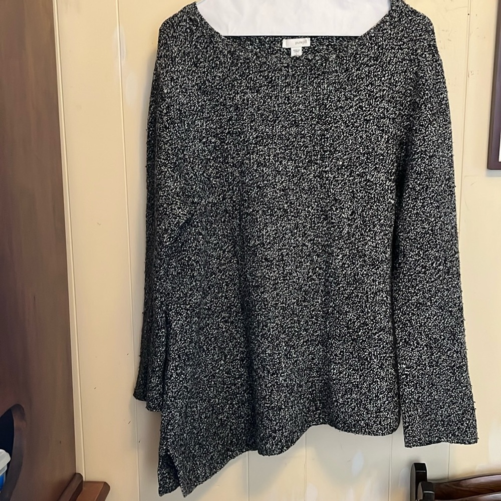 Asymmetrical hem tunic sweater